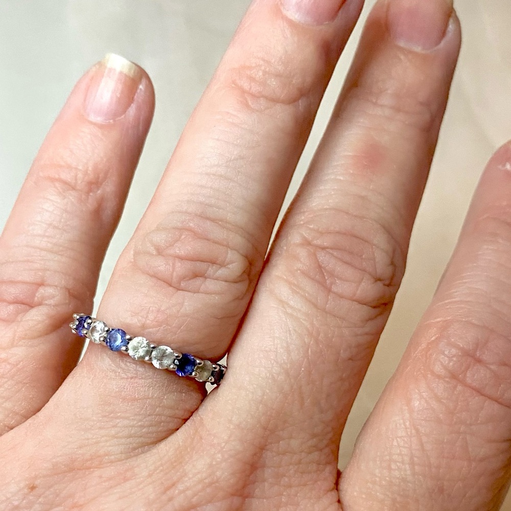 Levian Sapphire Sterling Silver Eternity Band - Picture 7 of 14